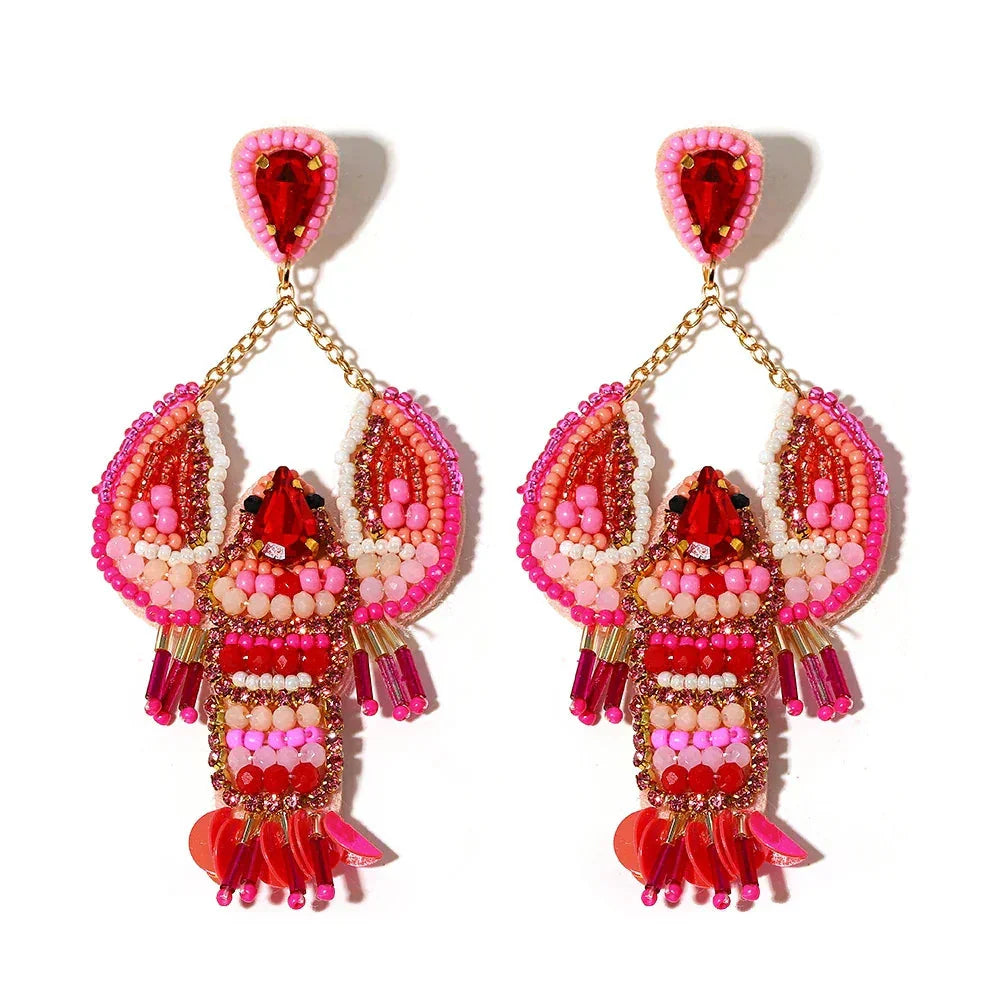 Handmade Beaded Drop Earrings