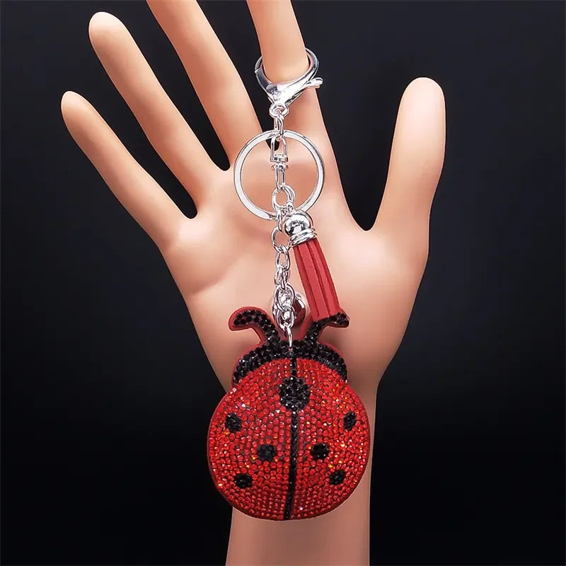 Cute Chihuahua Dog Crystal Keychain Bag Accessories for Women Gold Color Female Keyring Jewelry llaveros para mujer K7326S01