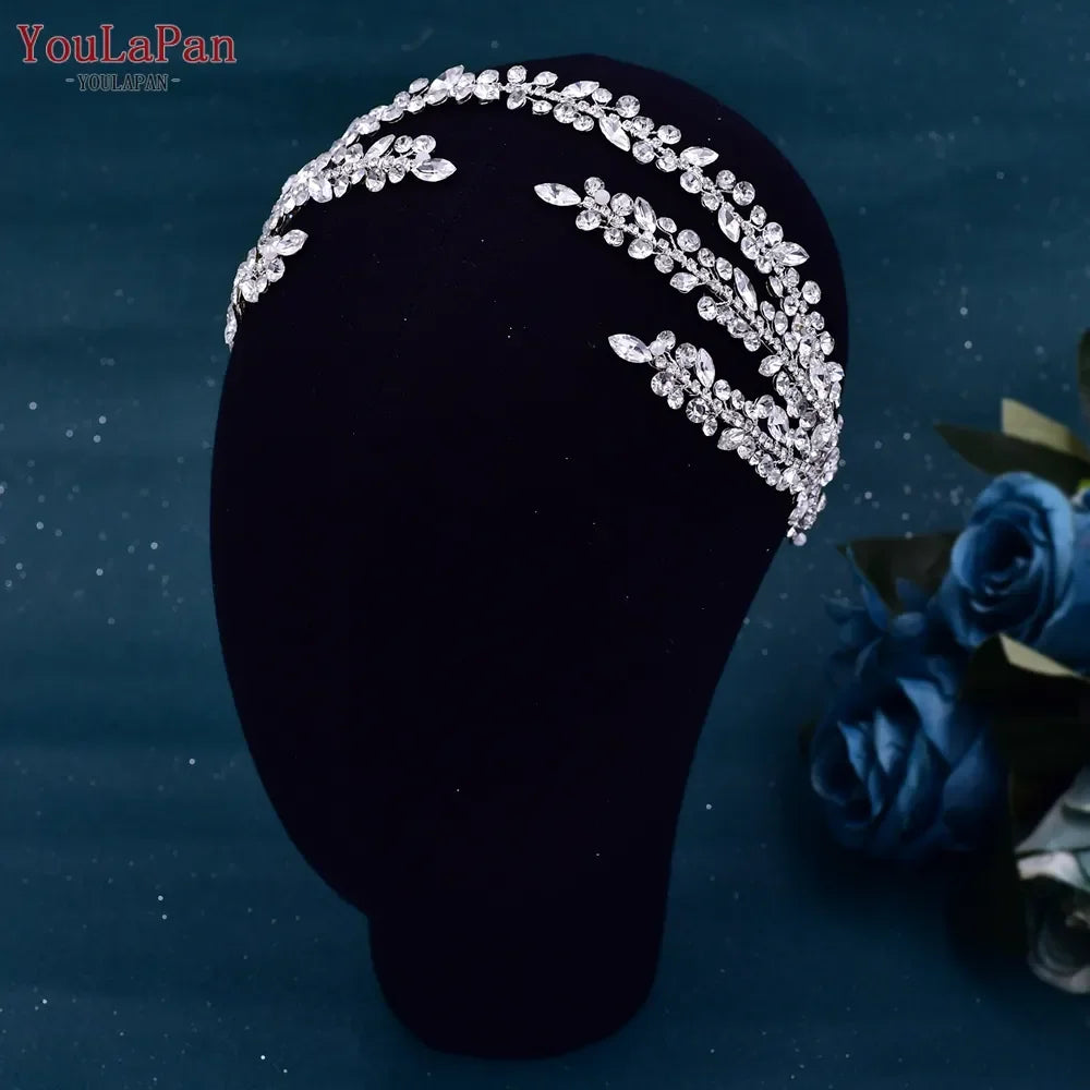 YouLaPan HP425 Bridal Headband Wedding Crowns Bride Tiara and Headdress Women Headpiece Hair Accessories Pageant Head Jewelry