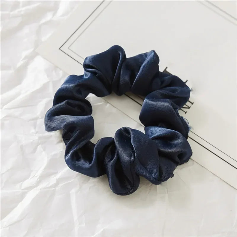 Silk Satin Scrunchies Headband Large Elastic Rubber Hair Band Women Gilr Ponytail Holder Hair Ties Accessories Satin Hair Rope