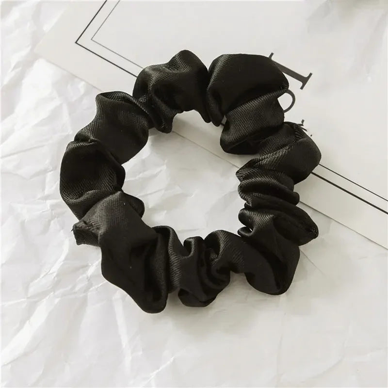 Silk Satin Scrunchies Headband Large Elastic Rubber Hair Band Women Gilr Ponytail Holder Hair Ties Accessories Satin Hair Rope