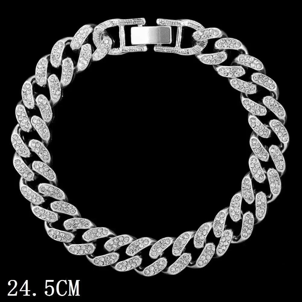 Iced Out Chunky Cuban Chain Anklet Bracelet