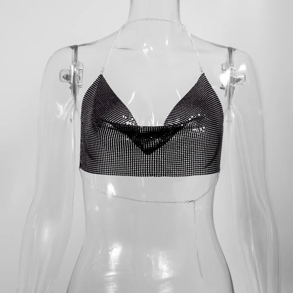 Women’s Metal Textured Bralette Camisole