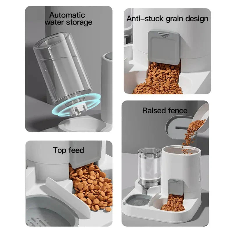 1-Pack Automatic Cat Water Dispenser & Feeder – Large Capacity Spill-Proof