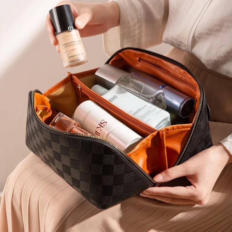 Big Capacity Travel home Use Cosmetic Bag Portable PU Makeup Pouch Women Waterproof Bathroom Wash bag Multifunction Cosmetic Bag