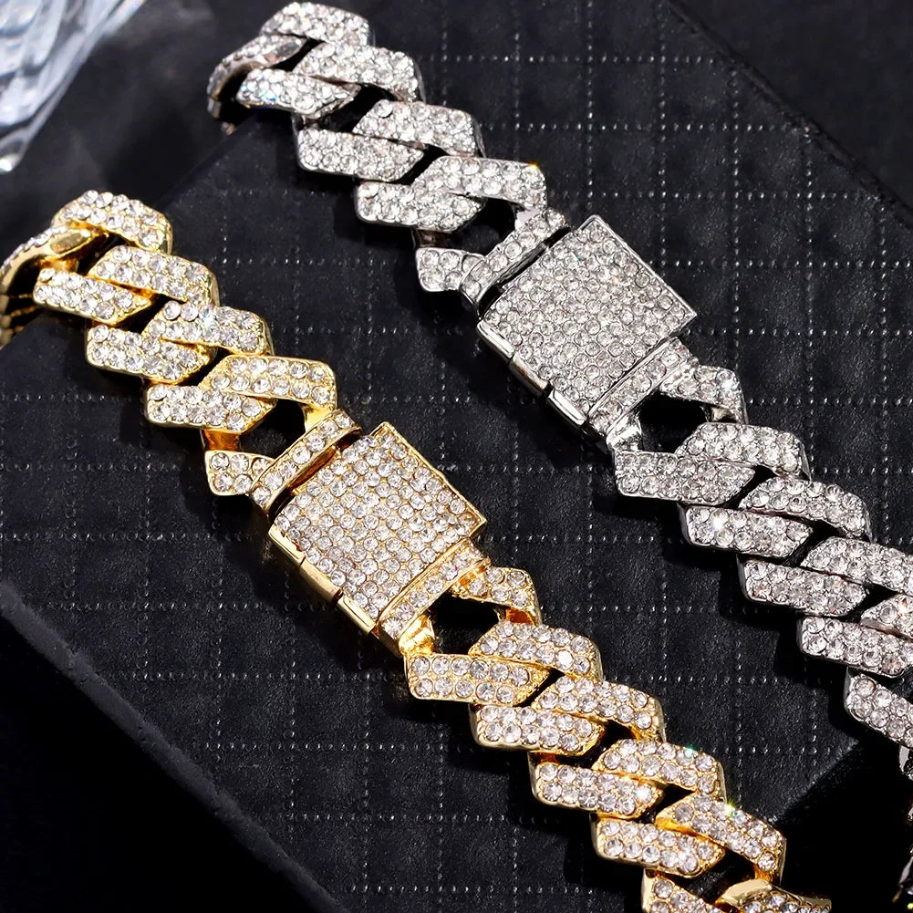 Iced Out Chunky Cuban Chain Anklet Bracelet
