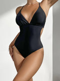 VigoBreviya 2023 Sexy Black V Neck Push Up Swimwear Women Halter High Waist Swimsuit Backless Cross Summer Beach Bathing Suit