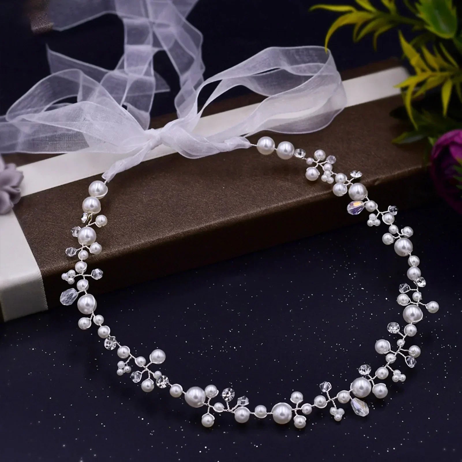 Pearl Crystal Bridal Headband