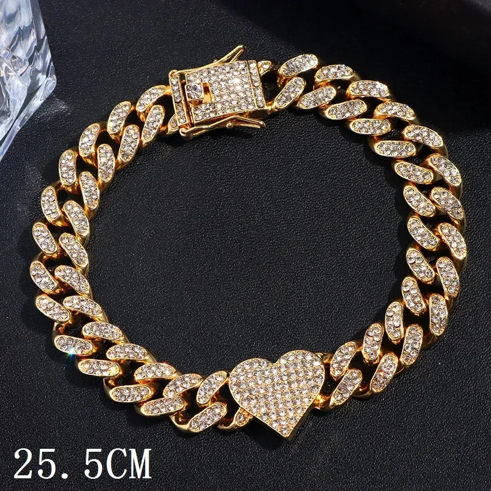 Iced Out Chunky Cuban Chain Anklet Bracelet