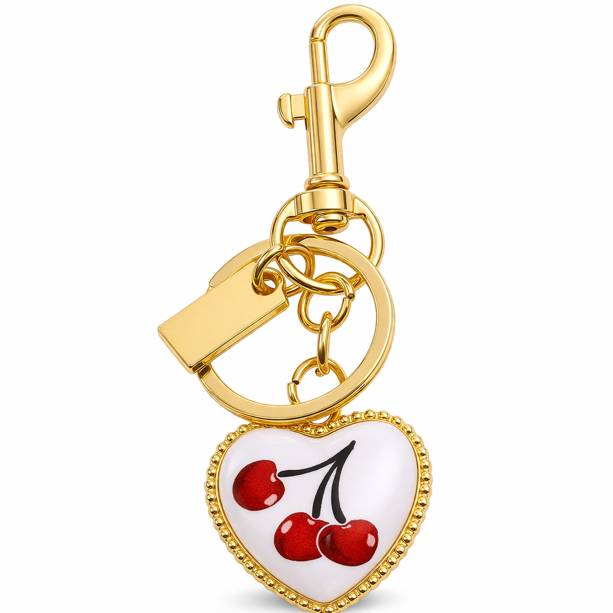 Cherry Bag Charm Keychain – Cute Purse Accessory for Women