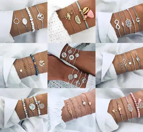 Beaded Chain Bracelet Set for Women