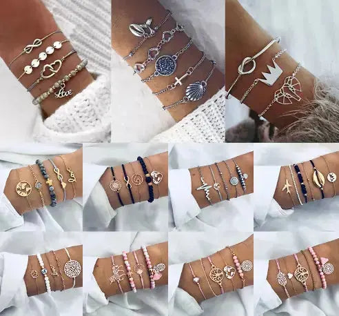 Beaded Chain Bracelet Set for Women