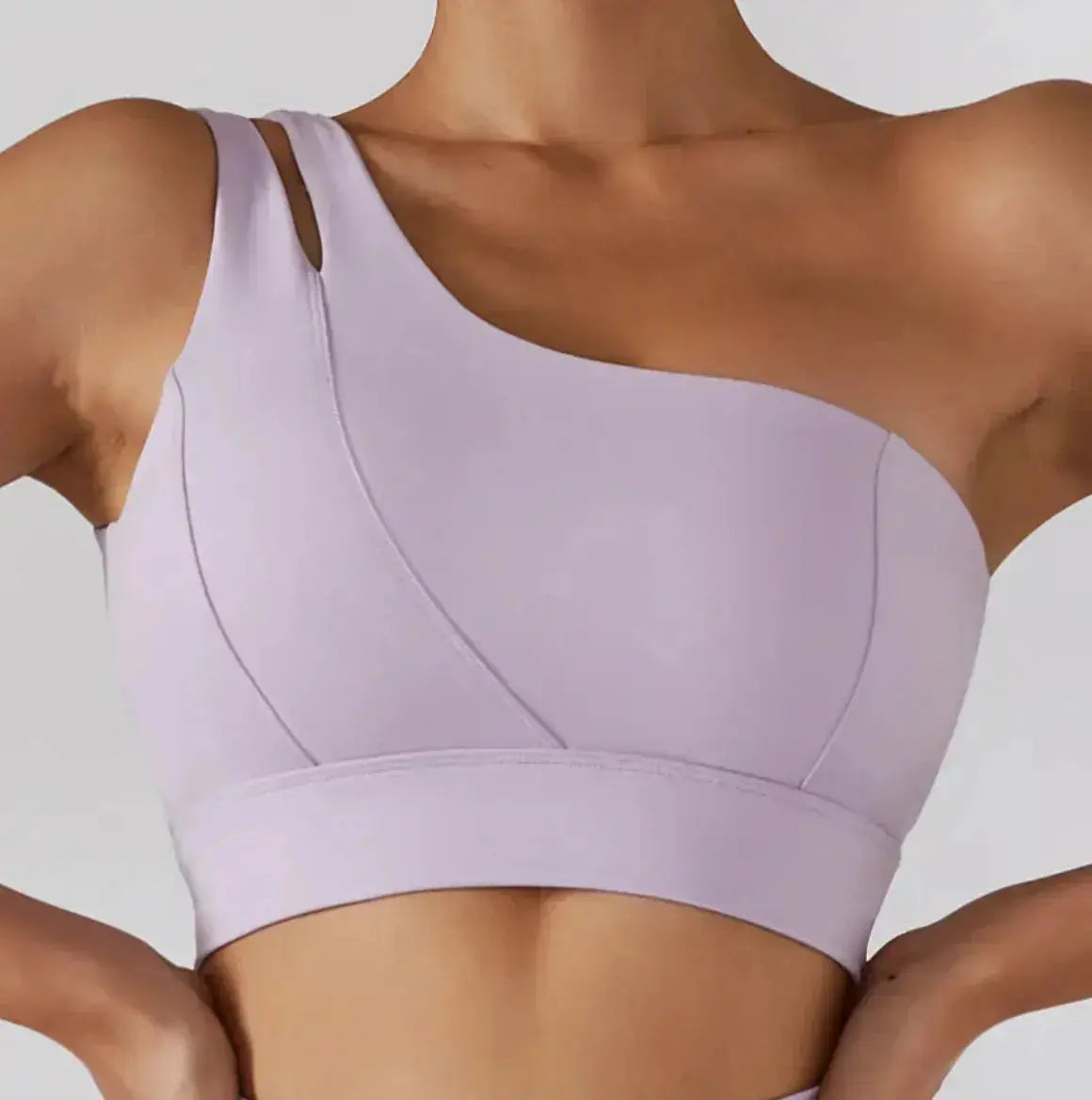 One Shoulder Sports Bra – Flaire™ Ribbed Workout Bra