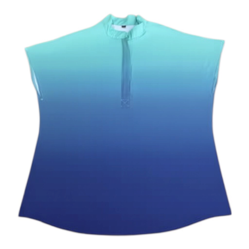 DK Gradient Zipper Scrub Top (Blue/Green)